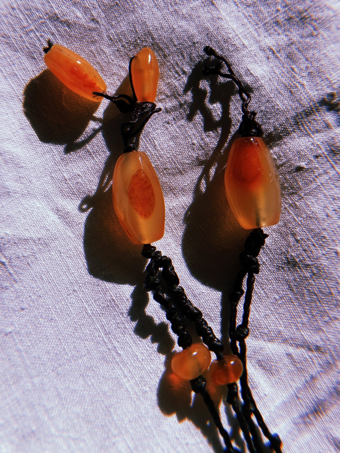 Antique Hand Knotted Mala Prayer Strand w/ Carnelian Beads