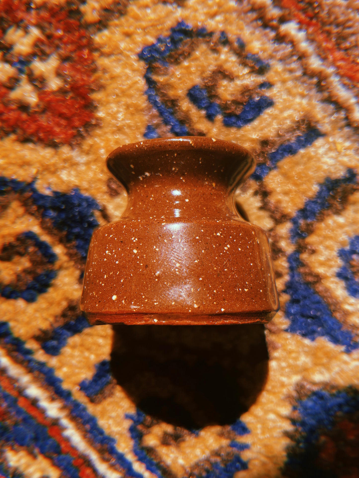 1975 Mini Brown Speckled Earthenware Vessel