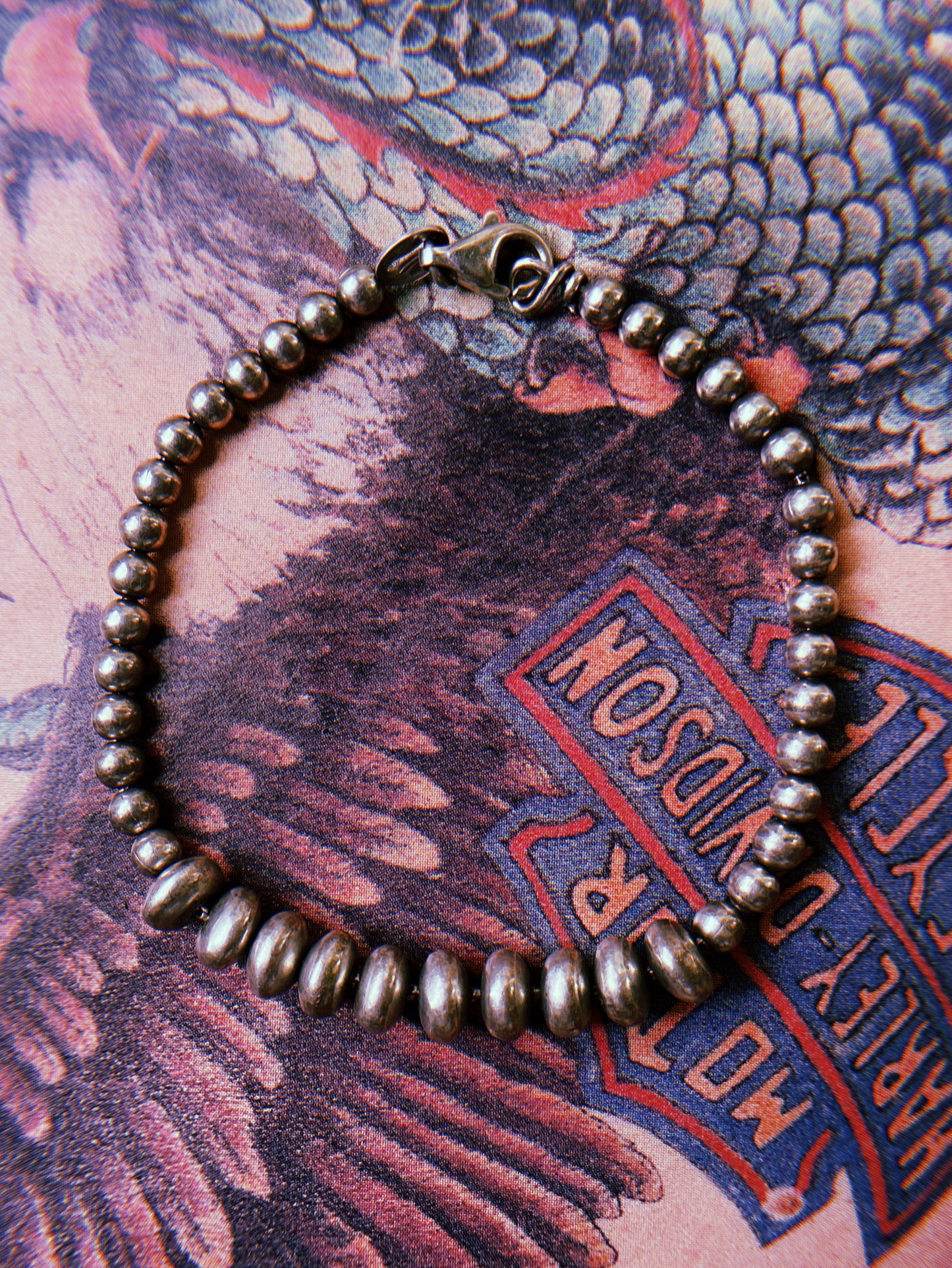 Vintage Handmade Sterling Prayer Bead Bracelet